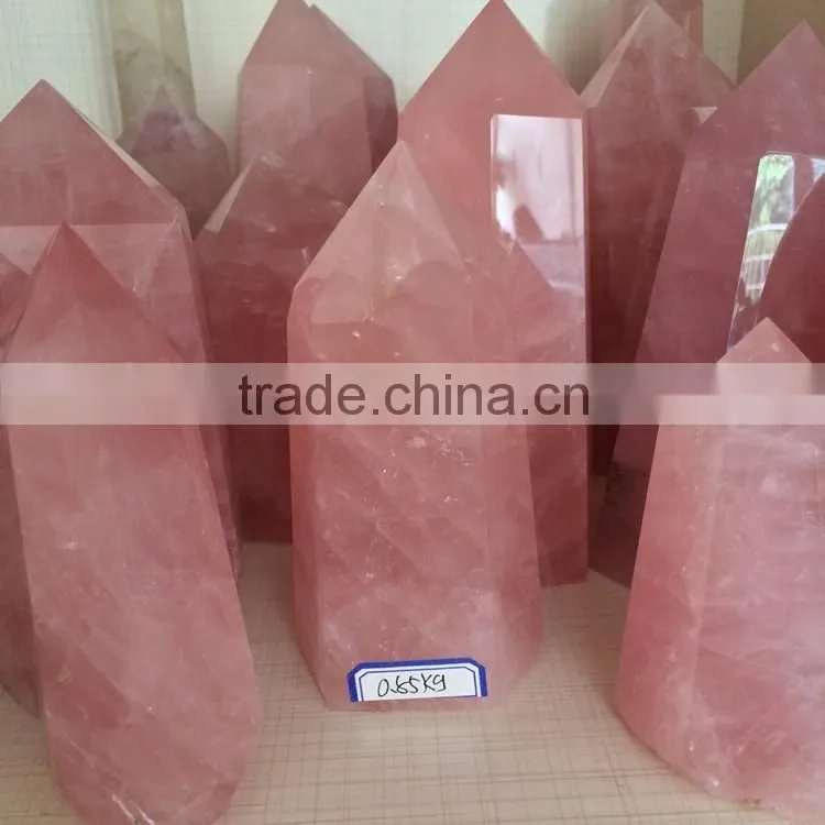 Rose Quartz Crystal Healing Stone Pillars Point Wholesale