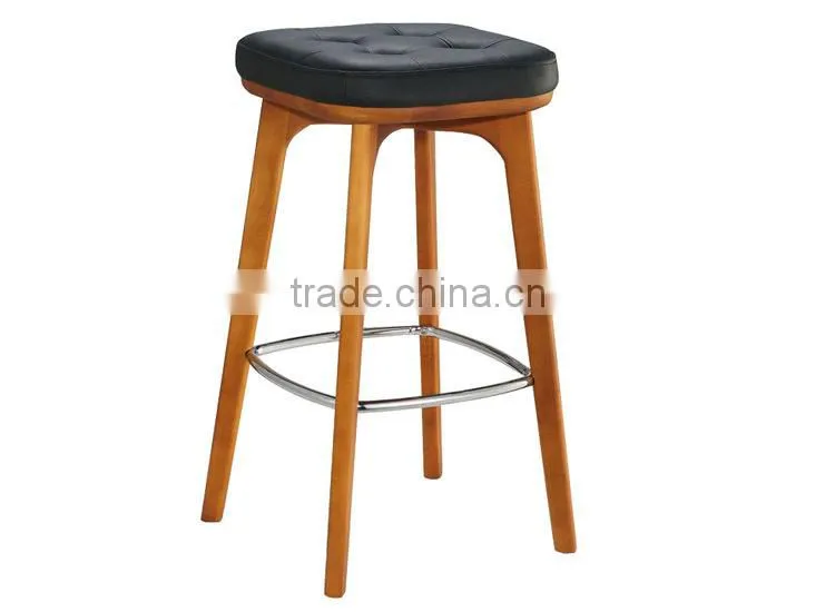BS008A Leather wood bar stool