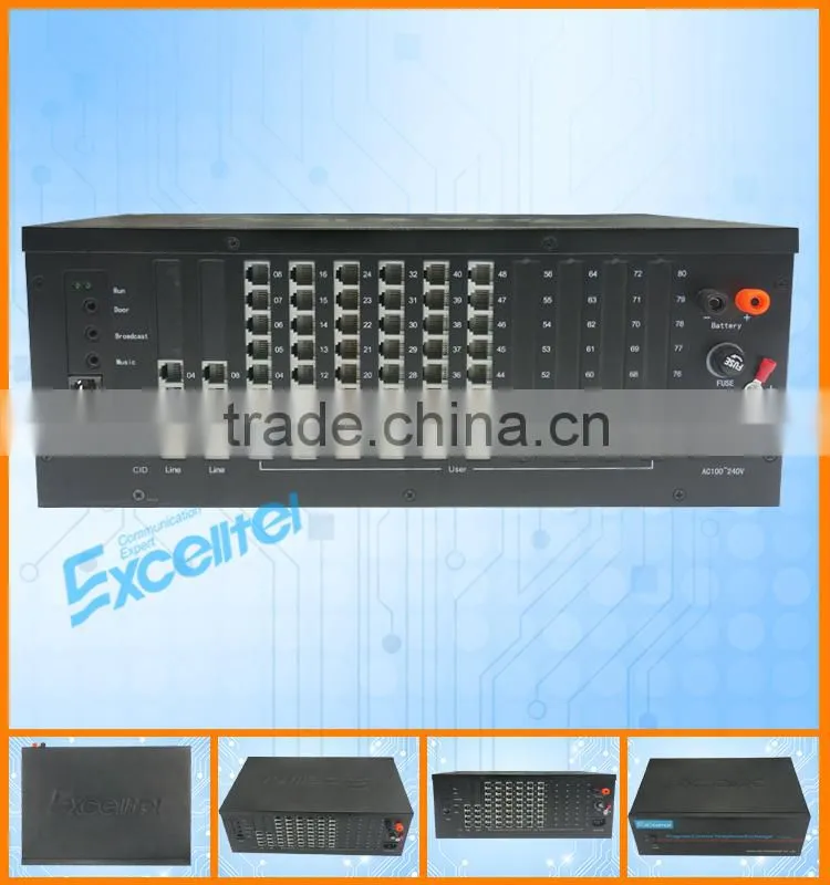 Excelltel /PABX/PBX system/Phone system /TP848 8 CO lines 48 extensions/hotel pbx