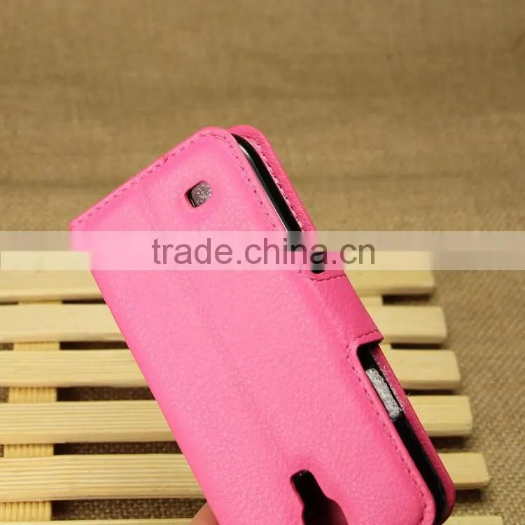 High Quality Leather Folio Flip Case Cover with Wallet and Card Slot for Samsung GALAXY S4 mini i9190