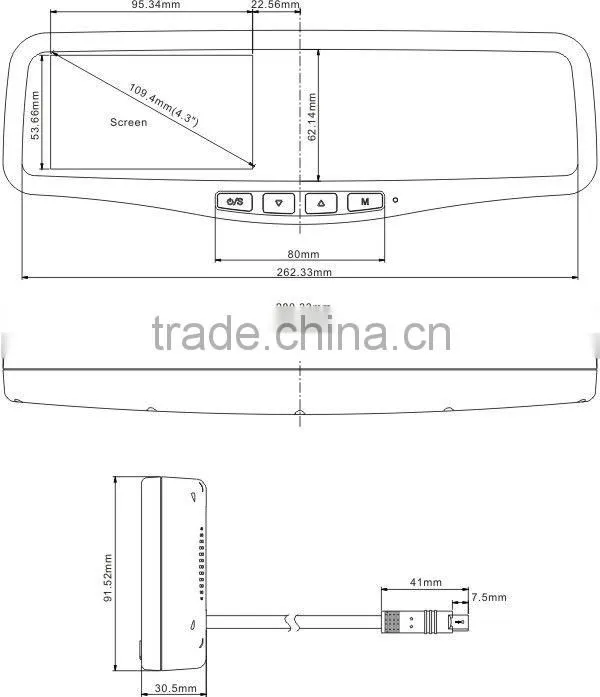 4.3 inch rearview mirror car monitor