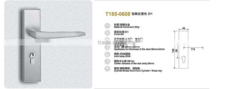 Hot Sale High Quality Tri-Circle ALuminium Alloy Lever Latch Door handles locks/ wholesale household Door handles locks set