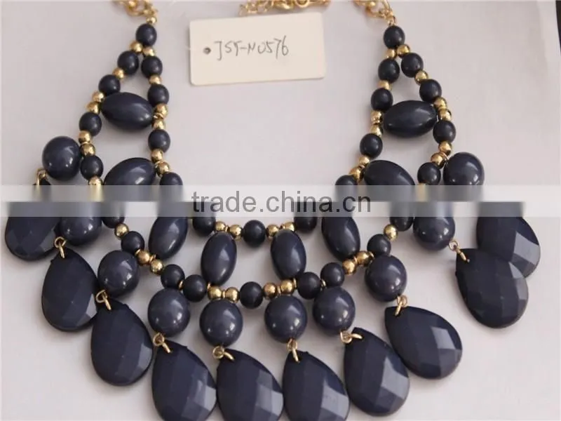 Fashion dark color acrylic beads necklace women necklace jewelry