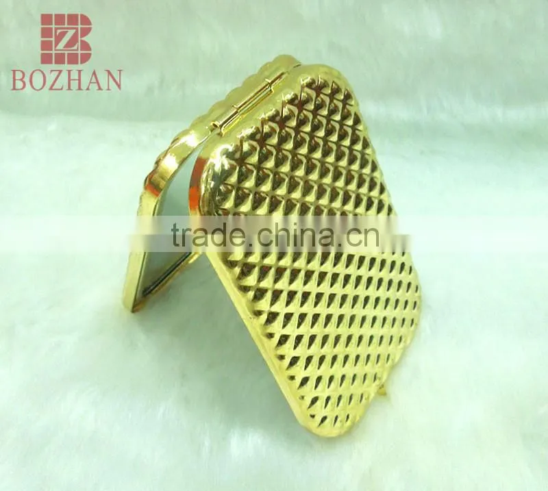 Charm peacock cosmetic mirror/gold peacock promotional gift pocket mirror/gold peafowl makeup mirror