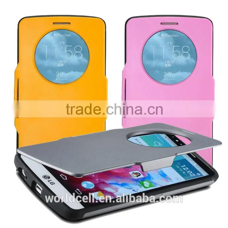 Factory price dormancy caller ID disply mobile phone cover for LG G3