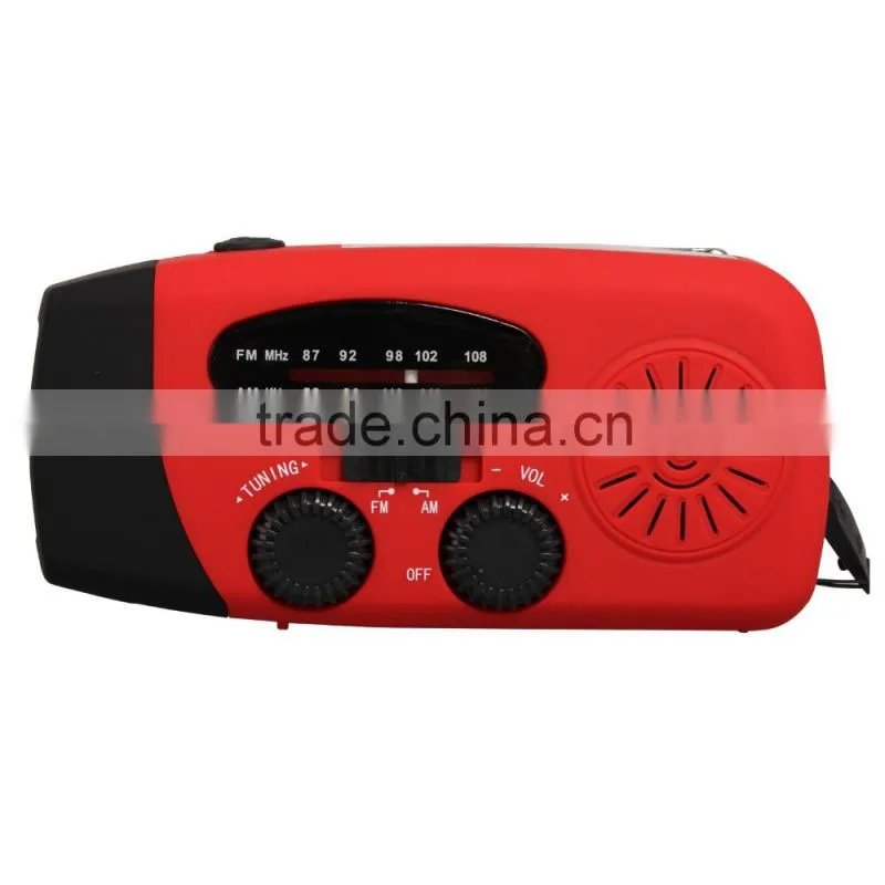 Multifunction Portable Hand Crank Solar Dynamo Radio with Flashlight
