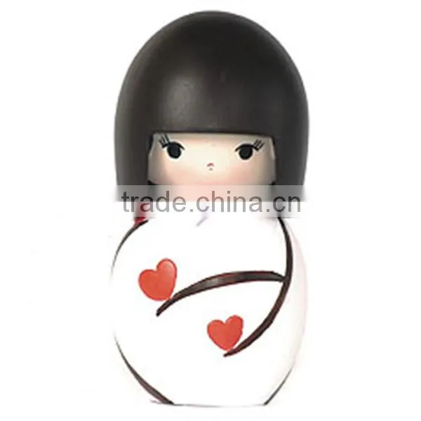 new design japanese wood doll for birthday souvenirs