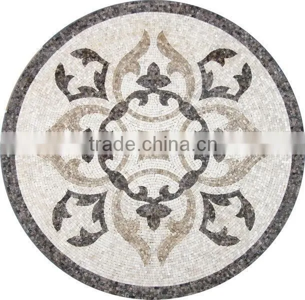 Colored marble mosaic sun patterns