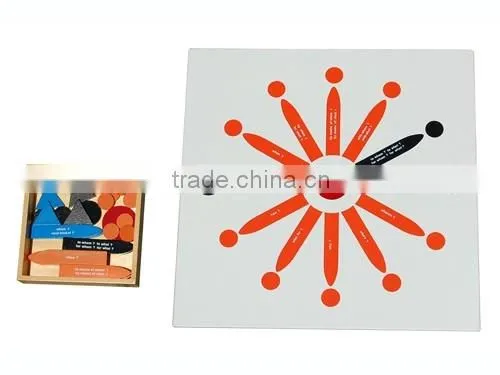 Wooden montessori educational toys for reading analysis 2nd chart&box
