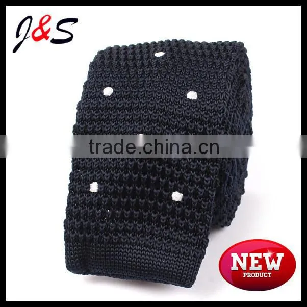 new arrival pink knitted tie with white polka dots KT064