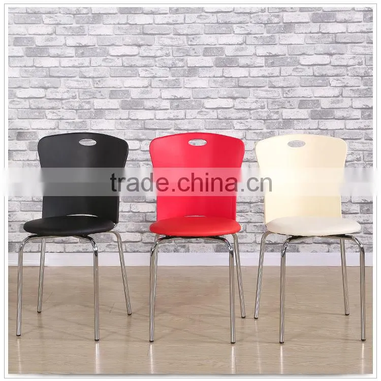 Plastic Chair with cushion and chrome legs for sale