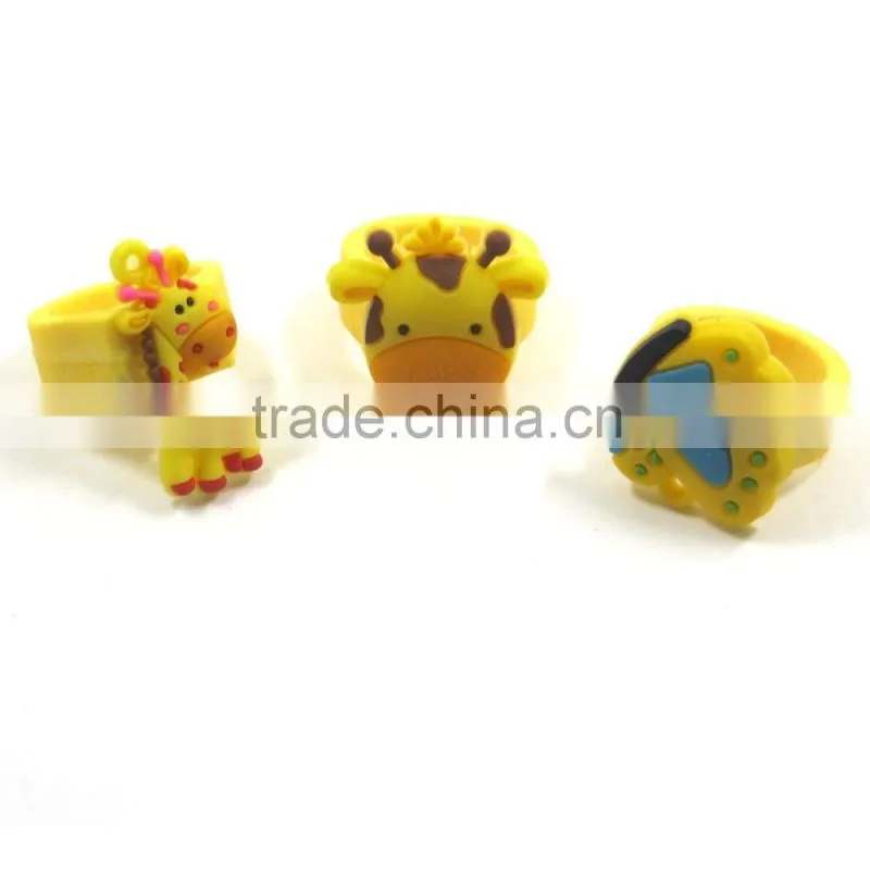 Animal Shaped Cartoon Custom Wholesale PVC Ring