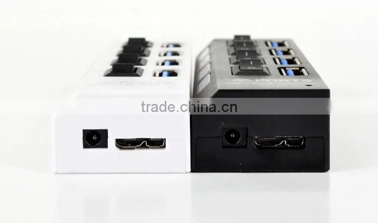 High speed USB3.0 HUB 4Ports 5Gbps Splitter Power Adapter