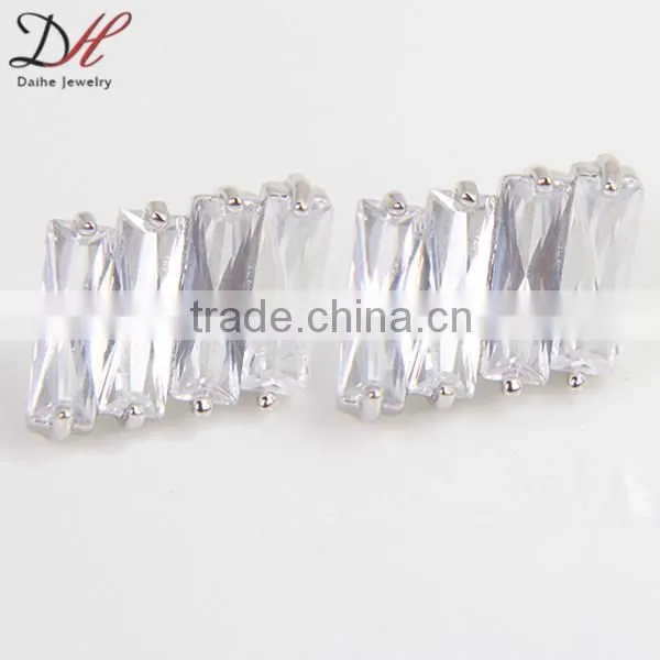 daihe AAA Zircon Flower Lady Earrings Studs copper shining custom earrings