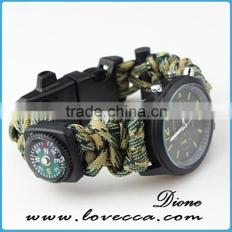 550 paracord survival bangle, stainless steel adjustale size clasp survival bracelet