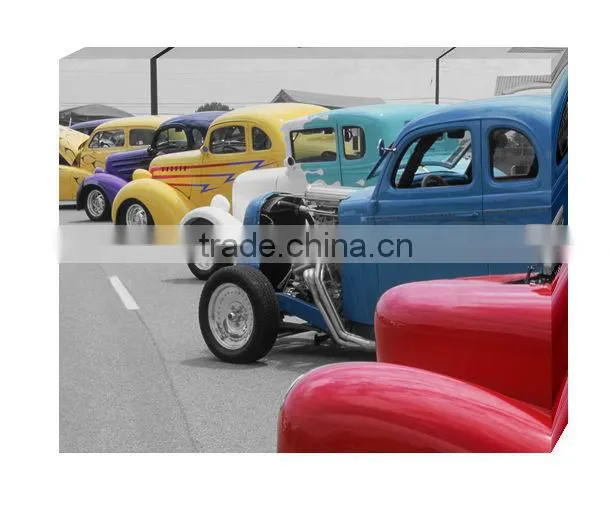 Beautiful yellow car inkjet canvas