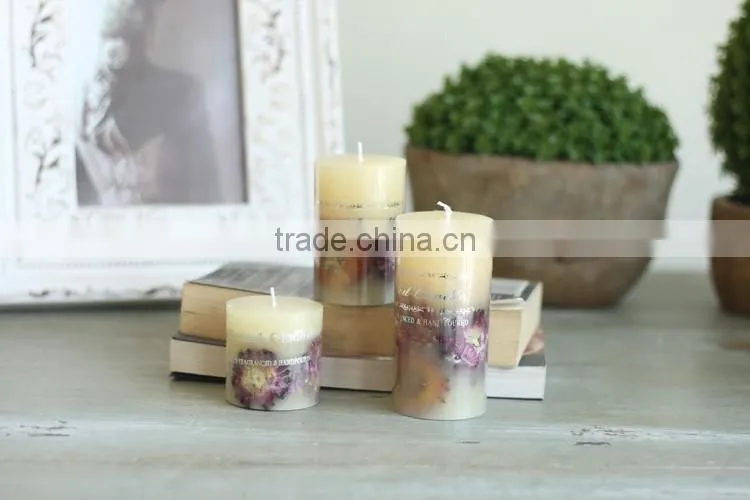 OEM gift scented white pillar candle