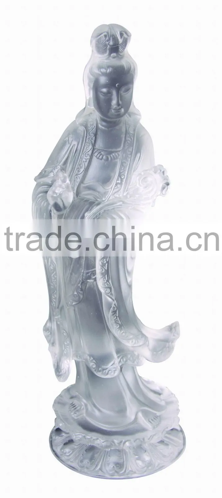 WF053 crystal kwan yin statues