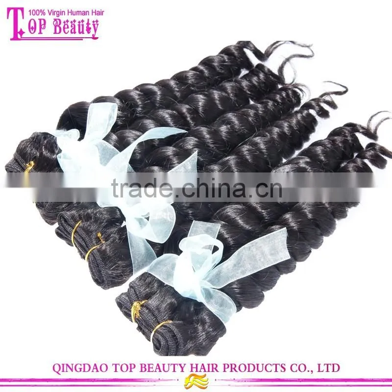 Qingdao High Quality and Cheap 100% Virgin Indian Remy Hair Loose Wave Human Hair Weaving