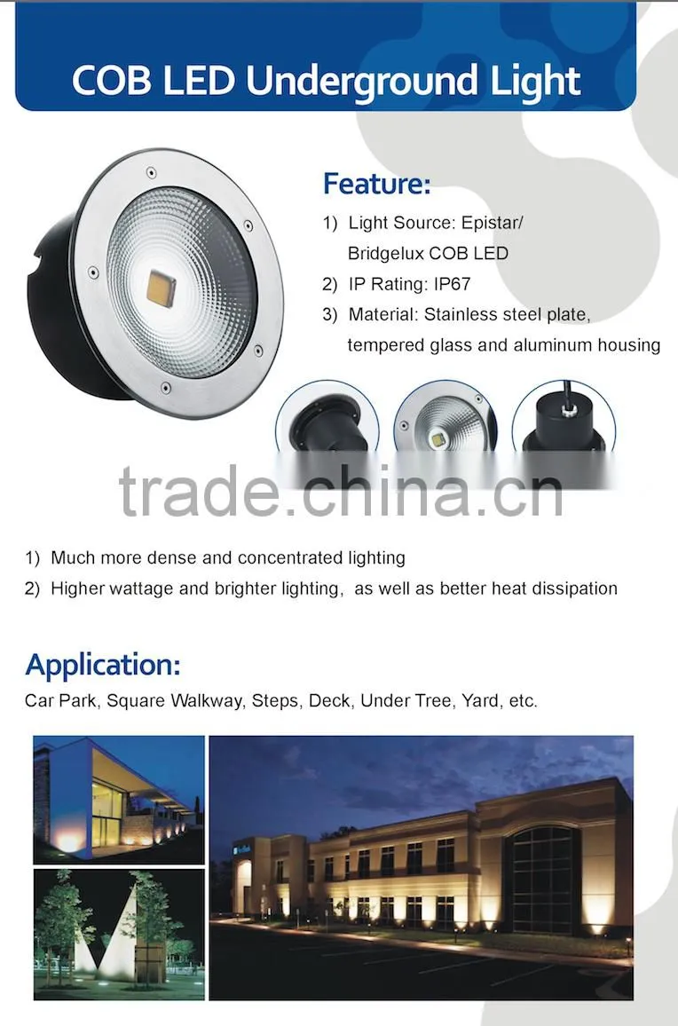 Shenzhen retrofit IP65 rgb color changing , white color Dimmable 30w COB LED inground light