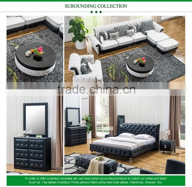 With drawers leather side tables/modern nightstand bedside table