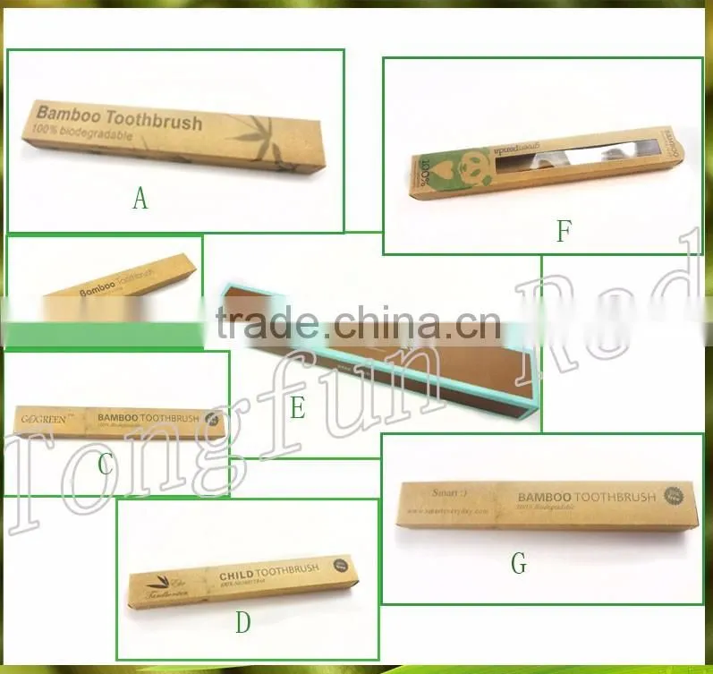 Wholesale Natural Customized logo bamboo toothbrush Enviormental Soft Bristle Toothbrush for home