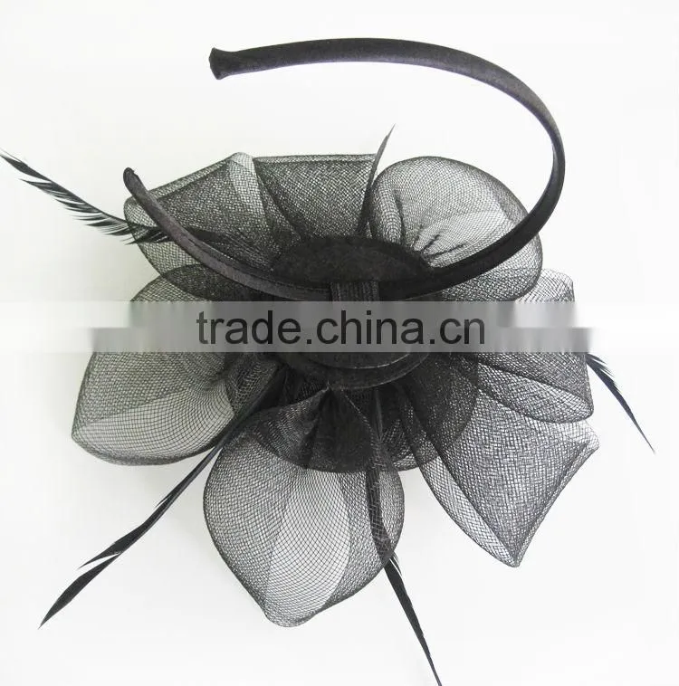 MYLOVE red sinamay fascinators black headband for women MLSM004