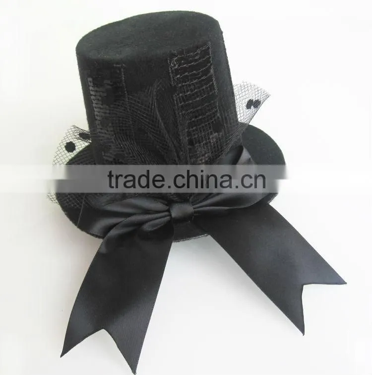 MYLOVE black bow fascinator with clips hair ornaments wholesale MLGM047