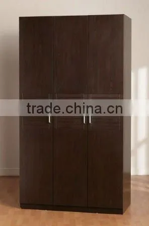 Bedroom wall wardrobe with three doors