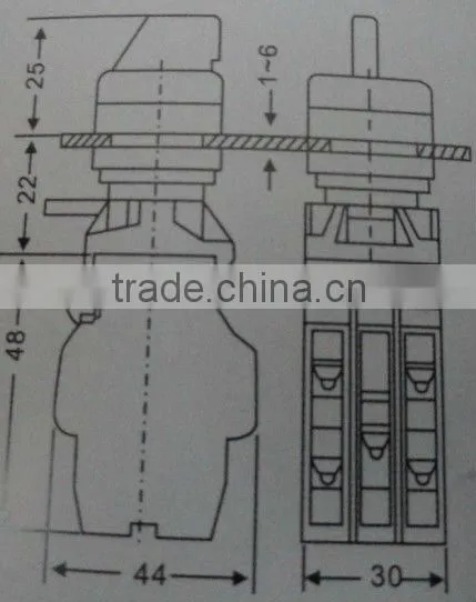 2 position maintained selector rotary switch NO+NC LA42P-11XD