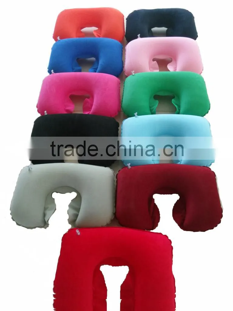 U Shaped Inflatable Travel Neck Pillow / Earplug / Eyemask Travel Set