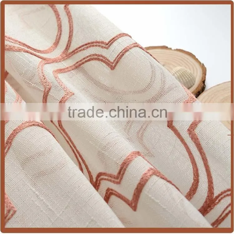 wholesale eyelet window curtain embroidery drapes curtain for home decoration