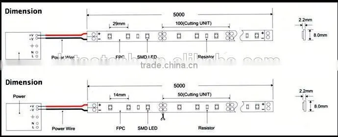 China supplier original factory ip65 14.4w 5m 300Leds Super Bright 12V SMD5050 Flexible Strip Home Decoration Light Bule
