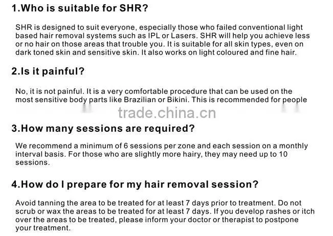 Good quality new technology fast permanent ipl shr hair removal machine