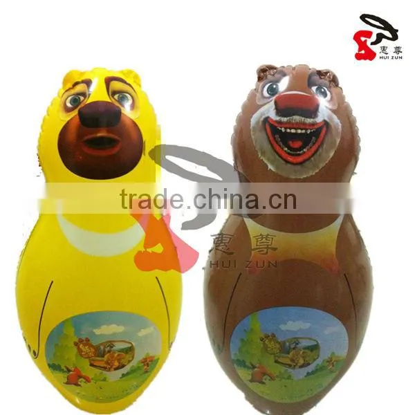 Customized inflatable PVC tumbler toys in teddy little bear shape for promotion