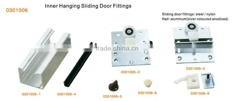 Inner-hanging wardrobe sliding door accessories