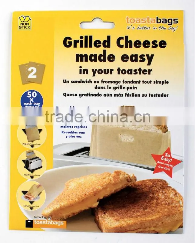 Round Corner PTFE Toast Bag- two circular angles, fit for toaster, oven, microwave oven