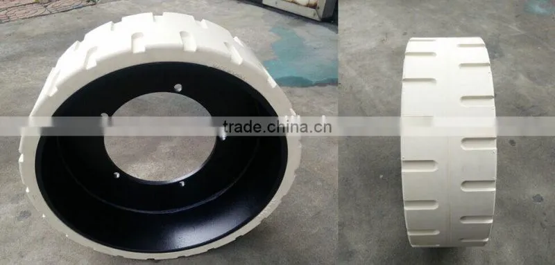 hot sale non marking 410x130 small trailer solid rubber tires for solid wood trailer from famous factory directly