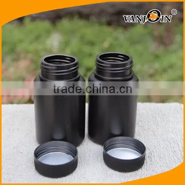 4oz Black HDPE Plastic Pill Bottle With Child Resistant Cap