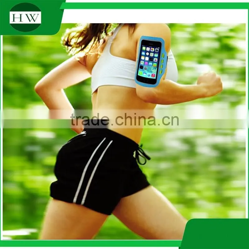 outdoor sport accessories logo printed luminous armband running stretch led mobile phone armbag arm band