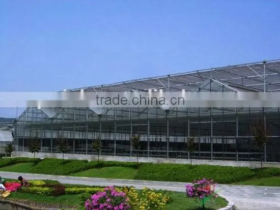 In steel structure of glass was outside shading ecological greenhouse