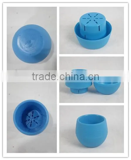 self watering coloured round cute flower pots