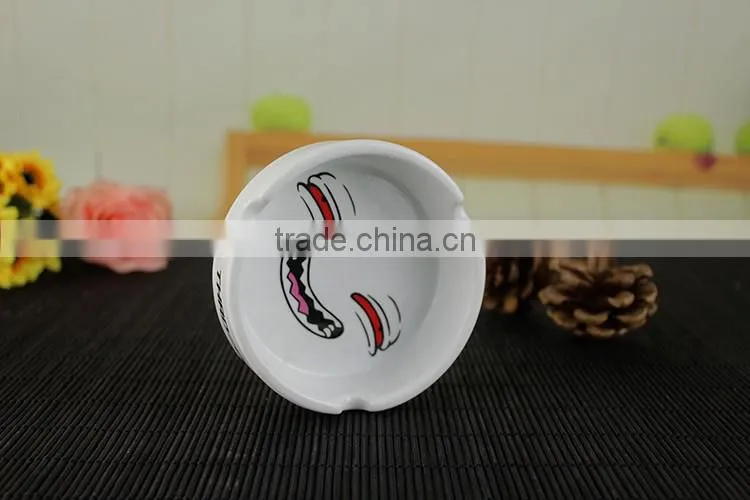 New ideas novelty ceramic ash tray ashtray with decal printing
