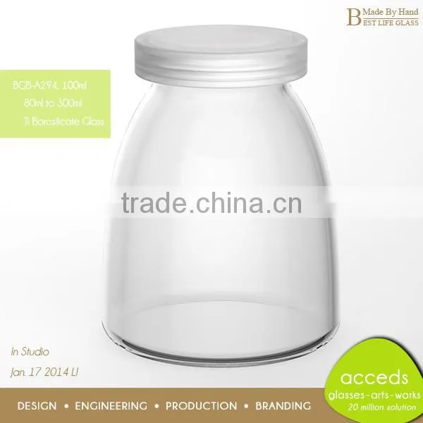 OEM ODM Hand Made Mini Glass Milk Bottles 100ml