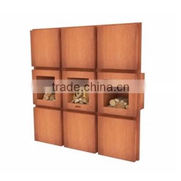 FO-9F06 Square Large Corten Steel Fire pits For Outdoor Decoration