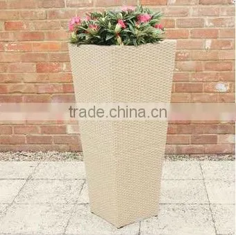 garden flower pot high wicker flower pot