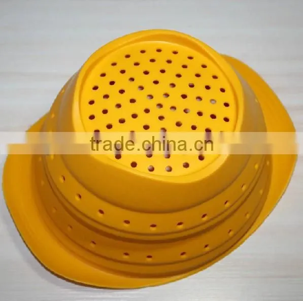 cooking tools silicone strainer /foldable silicone colander