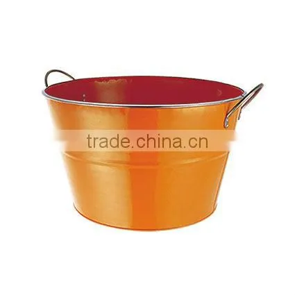 Blue Round Galvanized Steel & Power Coating Beverage/beer Ice Bucket With Handle