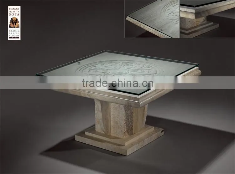 modern glass top white marble travertine coffee table for home used