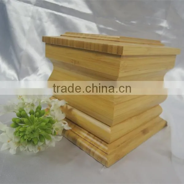 Hexagon shape of cremation wooden urns for ashes
